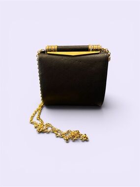 Vintage Black Rodo Italy Crossbody Purse